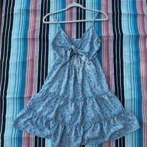 Ditsy Floral Print Ruffle Trim Wrap Knot Side Skort